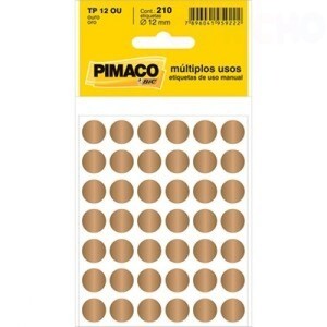 ETIQUETA REDONDA OURO C/210