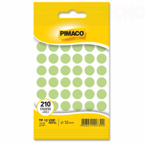 ETIQ. ADES. RED.TP12 5FLS PIMACO VERDE PASTEL(E)