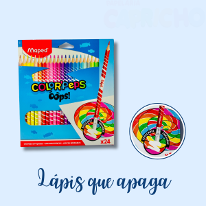Lápis de Cor que Apagam – Maped Color’Peps Oops! com 24 Cores