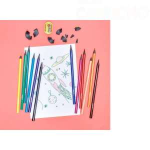 LAPIS 12 CORES RESINA SEXTAVADO FLEX ECOLOGICO UND LEOELEO