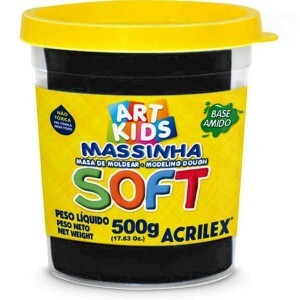 MASSA MODELAR SOFT 500G PRETO