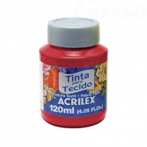TINTA TECIDO 120ML VERMELHO FOGO ACRILEX