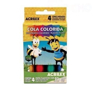 COLA COLORIDA 4 CORES ACRILEX